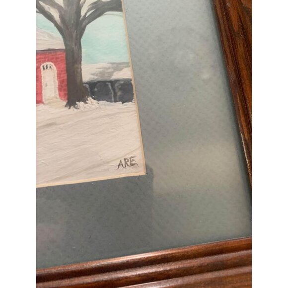 Watercolor Barn Picture Signed by Anna Ruth Enders 13.5 x 17.5 - Picture 3 of 3